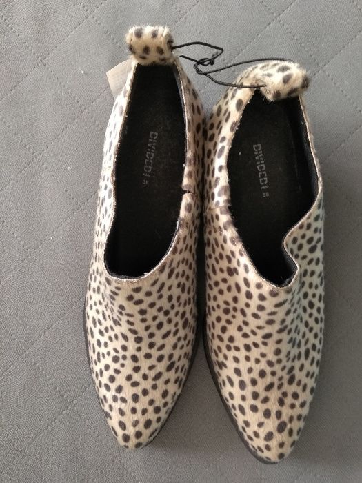 Zamszowe botki NOWE panterka H&M roz. 38/24,5 cm