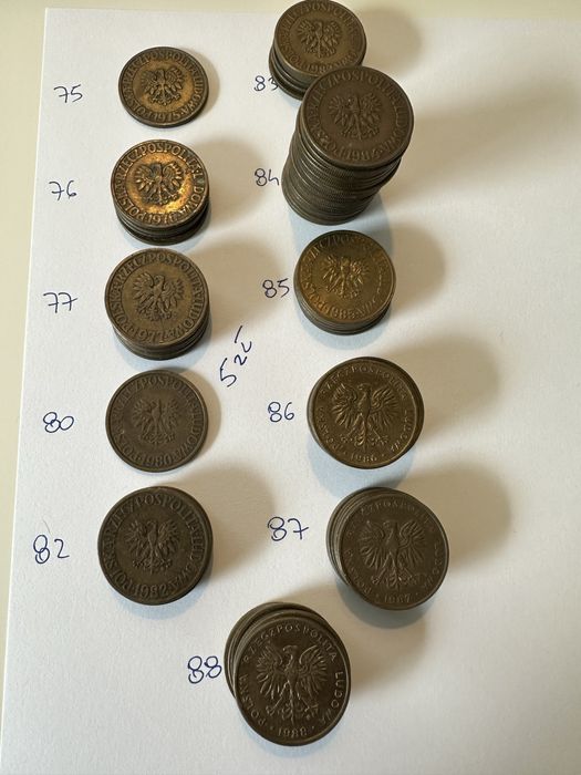 Zestaw monet z czasów PRL