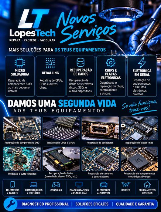 Microsoldadura e Reparação de Placas de iPhone e Android