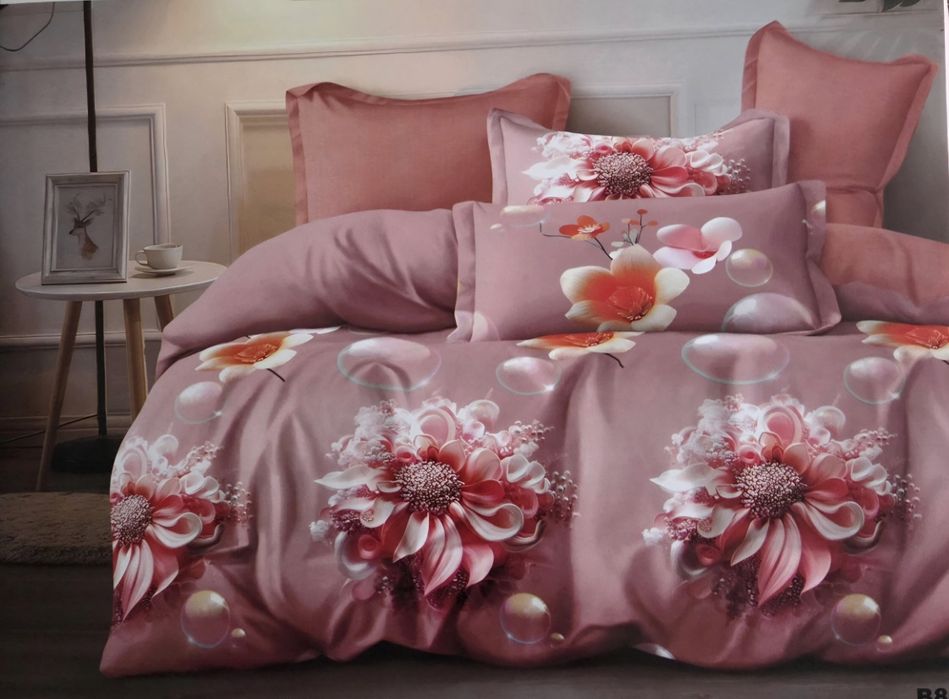 Komplet pościeli 160x200cm 4 częściowy Kwiaty