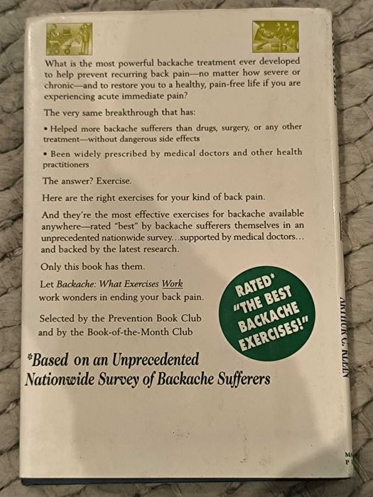 Livro "Backache: What Exercises Work" de Dava Sobel e Arthur C. Klein
