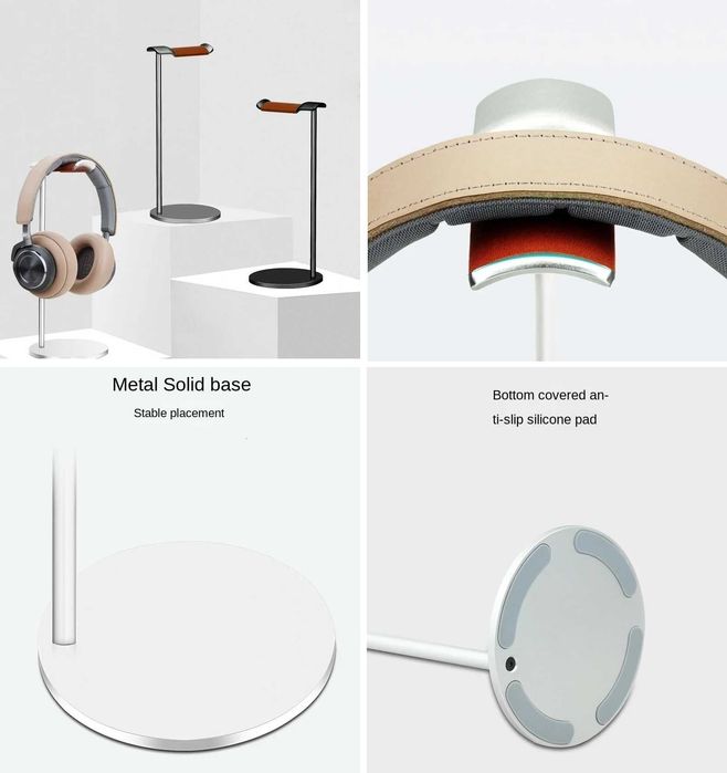 Підставка тримач для навушників Headphone Holder Stand алюміній-шкіра ...