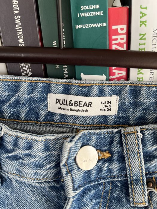 Jeansy Straight high waist Pull&Bear 34