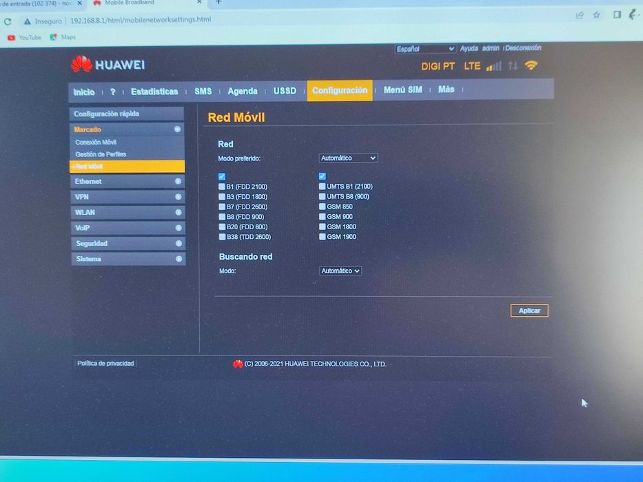 Router Wi-Fi 4G Huawei B310