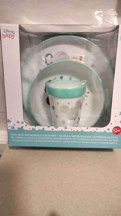 Primeiro conjunto de refeições para bebes da Minnie/Mickey
