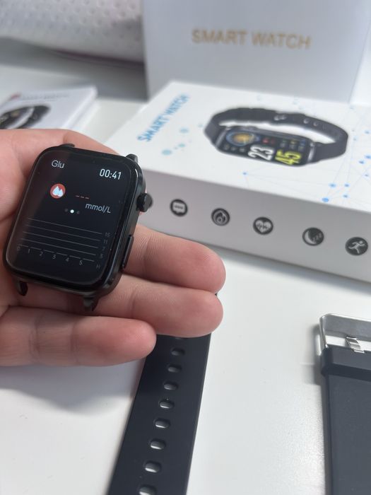 Smartwatch zegarek meski do mierzenia cukru glukozy laser, rozmowy HD!