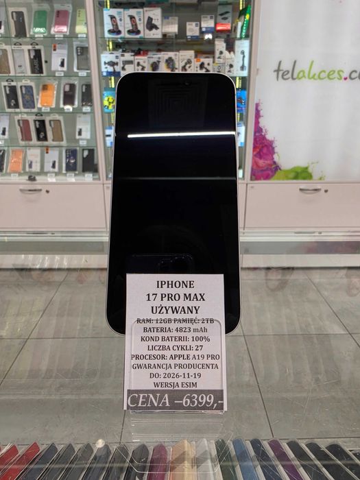 Iphone 17 Pro Max 2TB Bat 100% Gwarancja! Telakces Felicity *Raty 0%