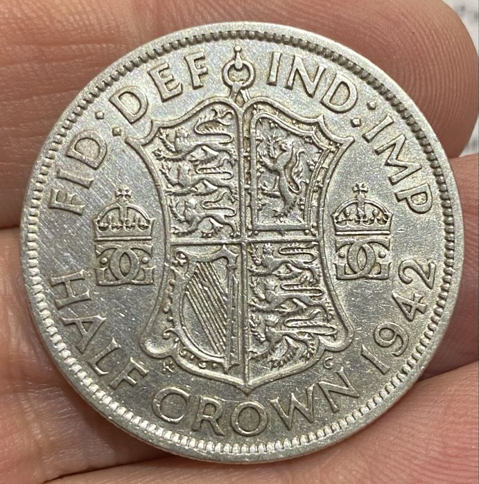 British Half Crown Coin 1942 Silver