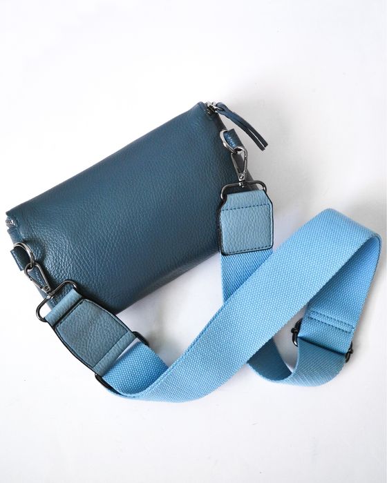 Брендова нова шкіряна сумка через плече бананка GENUINE LEATHER