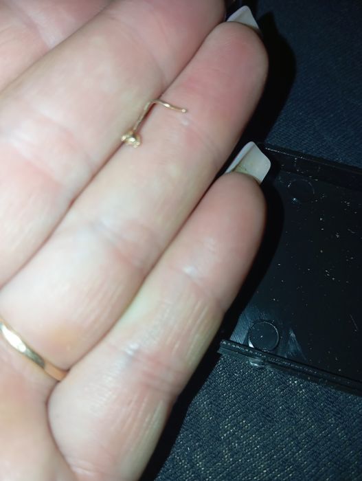 Пірсинг в ніс золотий фіаніт, пірсинг біжутерія з камінчиком,