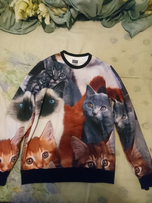 Кофта, Свитшот с принтом коты