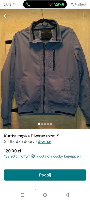 Kurtka męska Diverse rozm.S. Raz założona