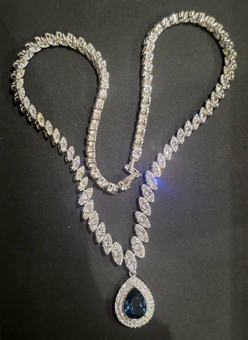 Conjunto em Prata 925, e Cristais Swarovski