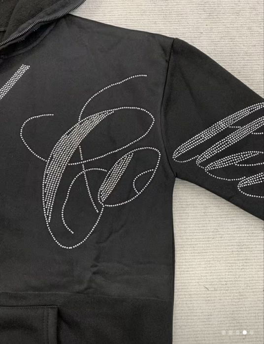 худі чорне з стразами