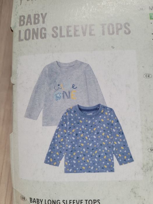 Bluzki koszulki na długi rękaw nowe r.86/92 2 pak 2 sztuki