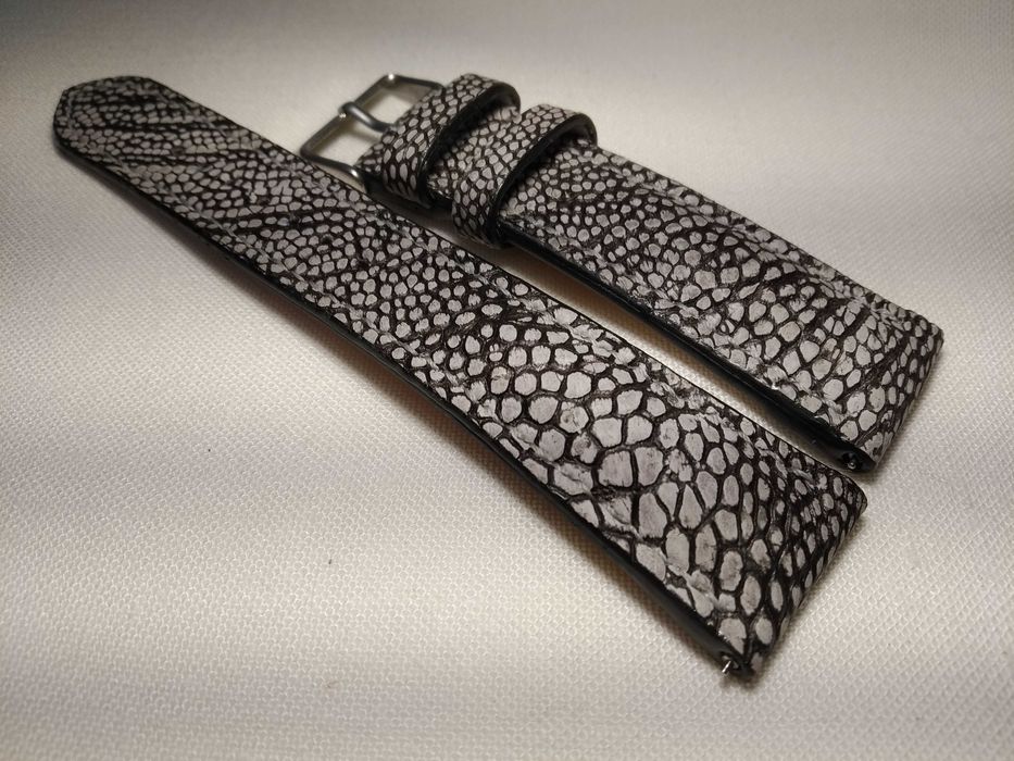 Pasek skórzany do zegarka 22/18 mm Noga strusia - szybki montaż