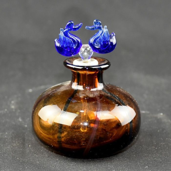 Frasco de Perfume Murano em castanho e azul