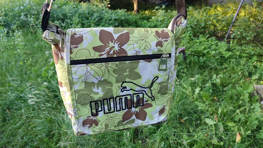 Сумка Puma гарна через плече салатова,цікавий дизайн
