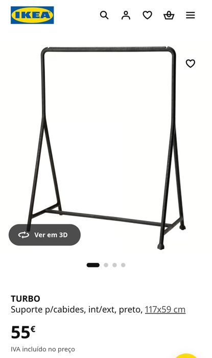 Porta cabides preto - IKEA