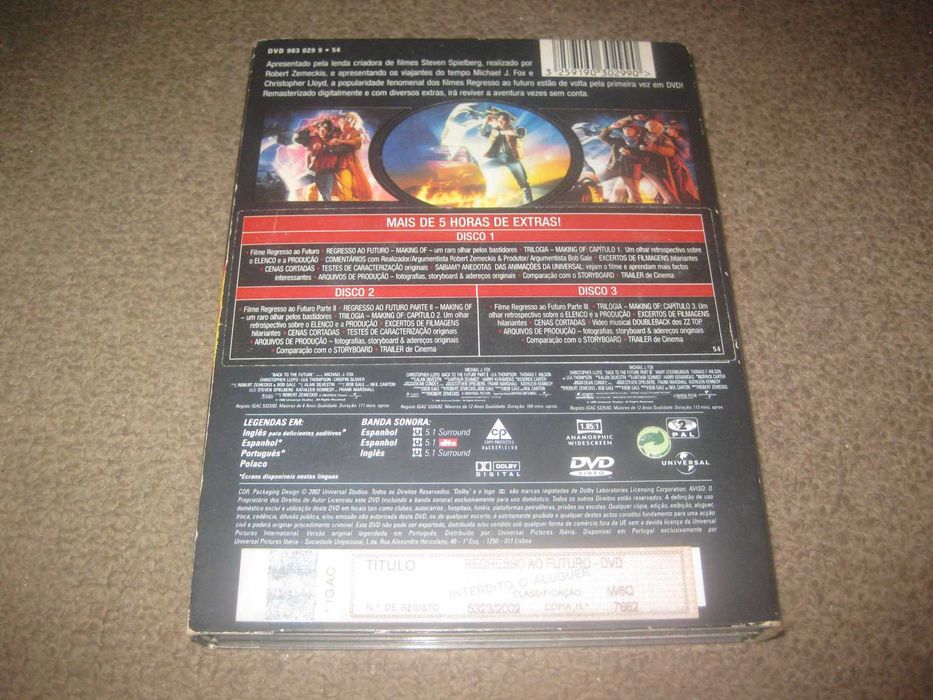 Colecção Completa em DVD "Regresso ao Futuro" Edição Especial Digipack