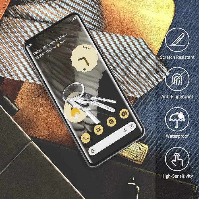 2 szt. Szkło hartowane zakrzywione 3D do Pixel 7 Pro 5G,