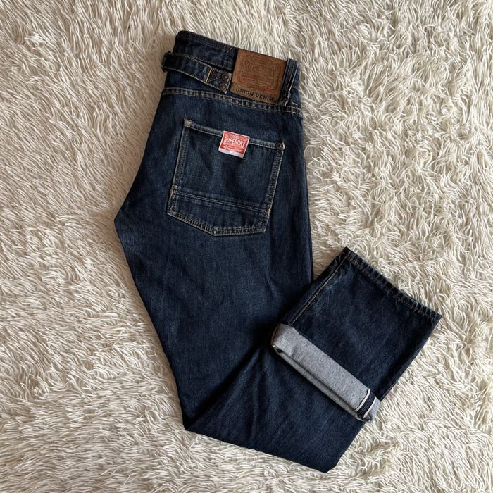 Прямі широкі сині джинси селвідж Superdry Selvedge Dean Jeans