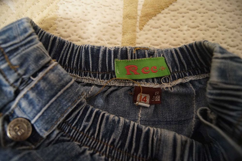 spódniczka dżinsowa jeans kwiatki wyszywane r. 122