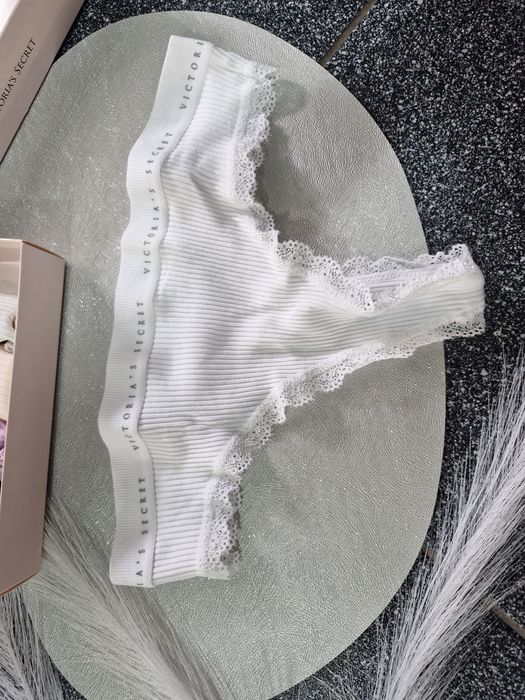 Majtki damskie bawełna koronka 5 par VS  Xl /L nowe prążek kolory