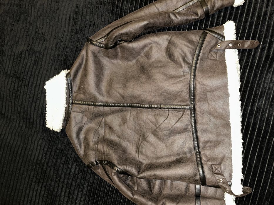 Жіноча штучна дубльонка з хутром, тепла