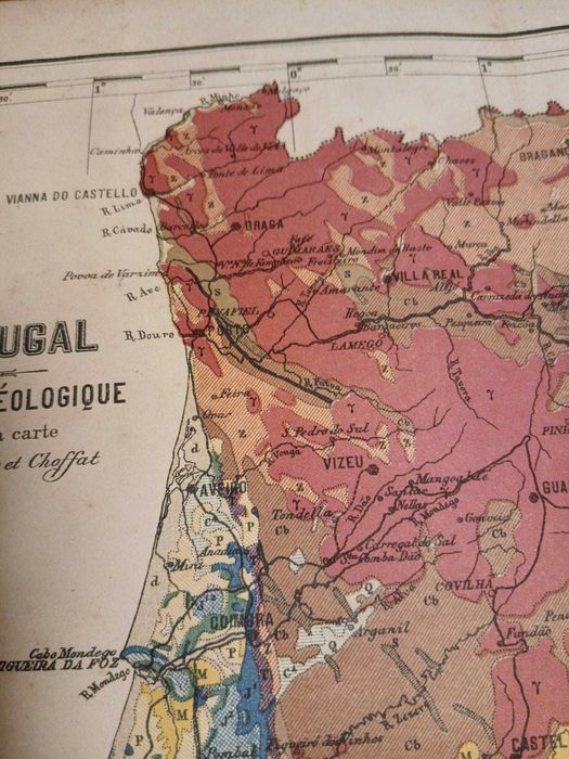 Mapa - Portugal, Esquisse Geologique (1900)