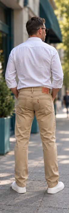 Levi’s 514 Straight W34 L34 — чоловічі джинси бежеві, прямий крій