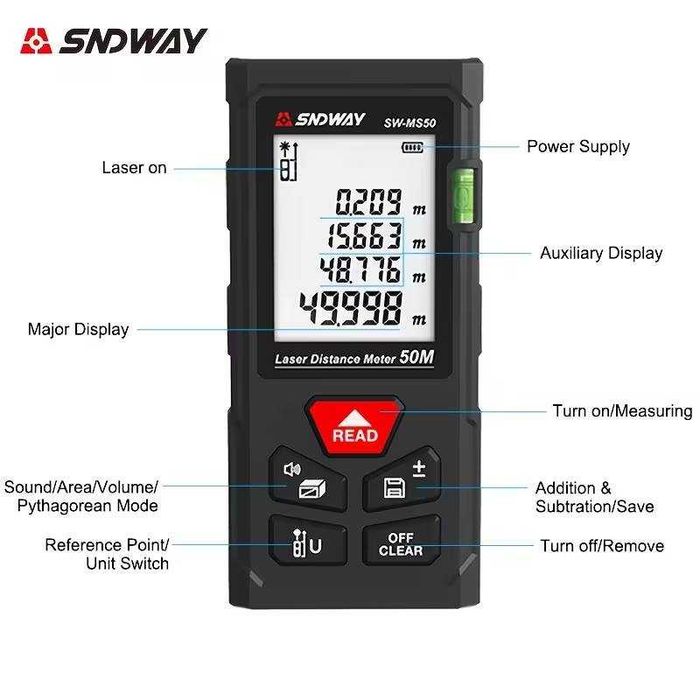 Medidor de distância a laser SNDWAY 70 mt. Novo. Em caixa.