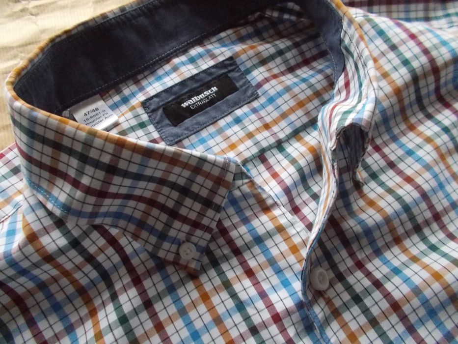 -5XL- WALBUSCH Designerska Koszula Męska 5XL /47 - 48 cm/ Szwajcaria