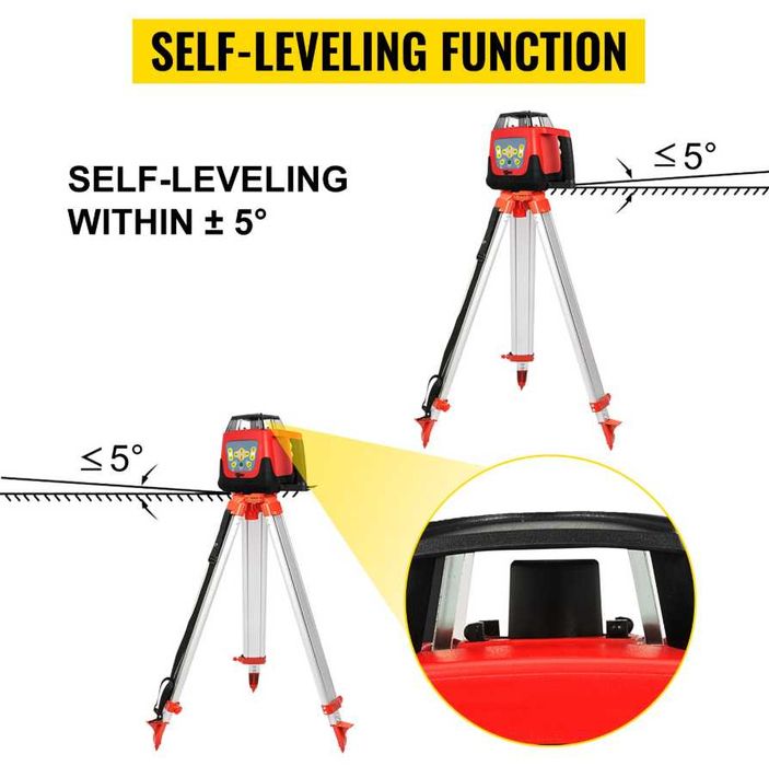 Kit de nível a laser rotativo com tripé ajustável sistema de nível a laser autonivelante para projeção em construção.