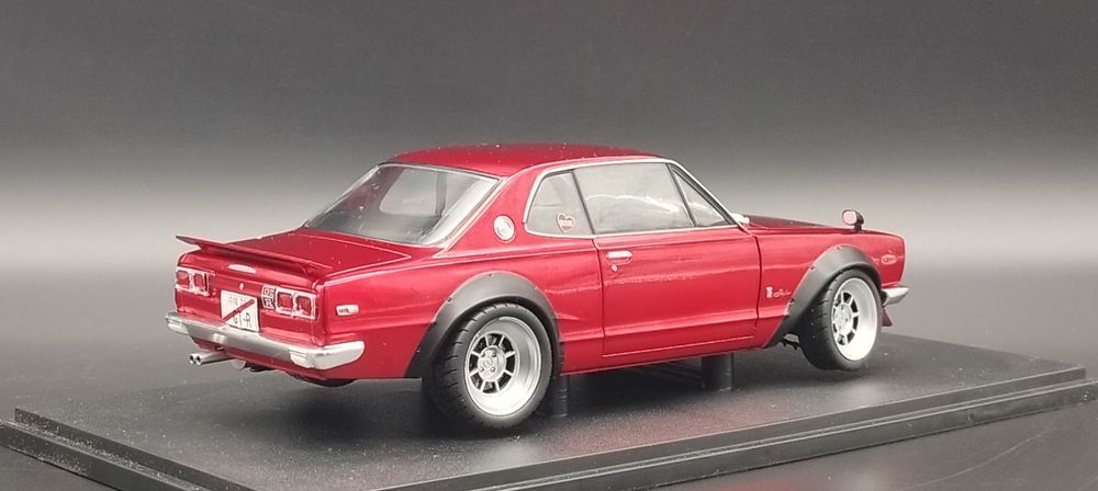 1:18 Solido 1970 Nissan Skyline (C10) Hakosuka Works z 1970 Red Met