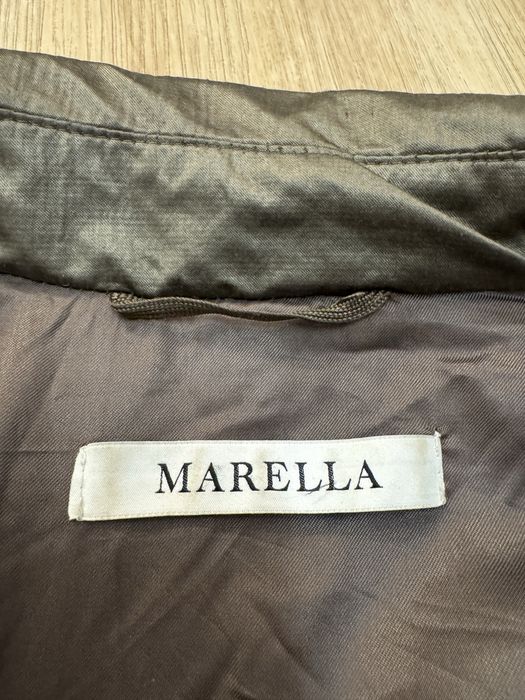 Marella Double Breasted Trench Coat Belt M dwurzędowy płaszcz trencz z paskiem