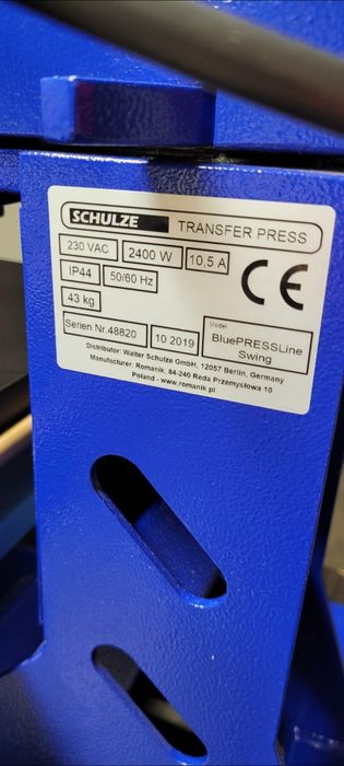 Prasa termotransferowa Schulze BluePRESSLine Swing | Stan Idealny! jak NOWA