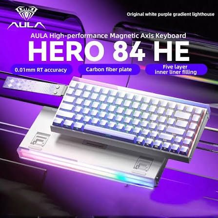 Клавіатура AULA Hero 84 — біла, RGB, Hall Effect, ідеальний стан