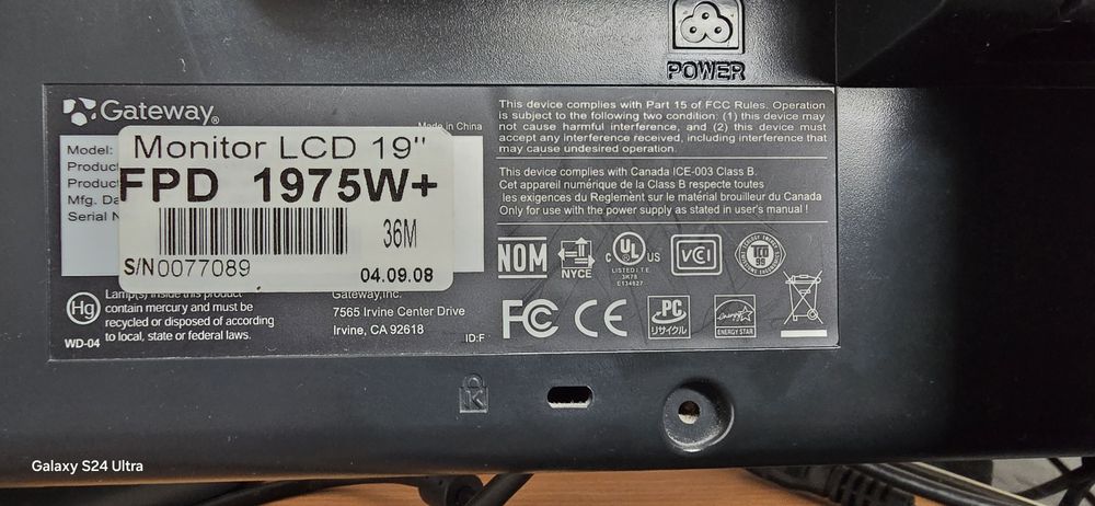 Monitor Gateway Fpd 1975w