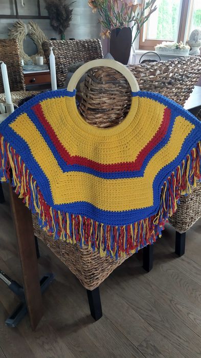 Duża torba, szydełko, rękodzieło