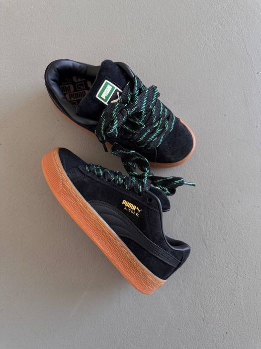 ФАВОРИТ! Puma | Suede XL Black / Green  36 37 38 39 40 41 пума ікс ель