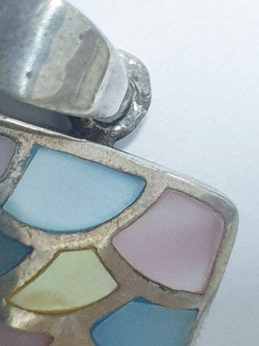 Lindissimos invulgares pendentes vintage em prata contrastada