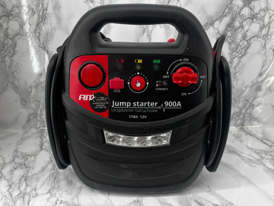 Urządzenie rozruchowe AMIO 900A 17Ah 12V Booster 4w1