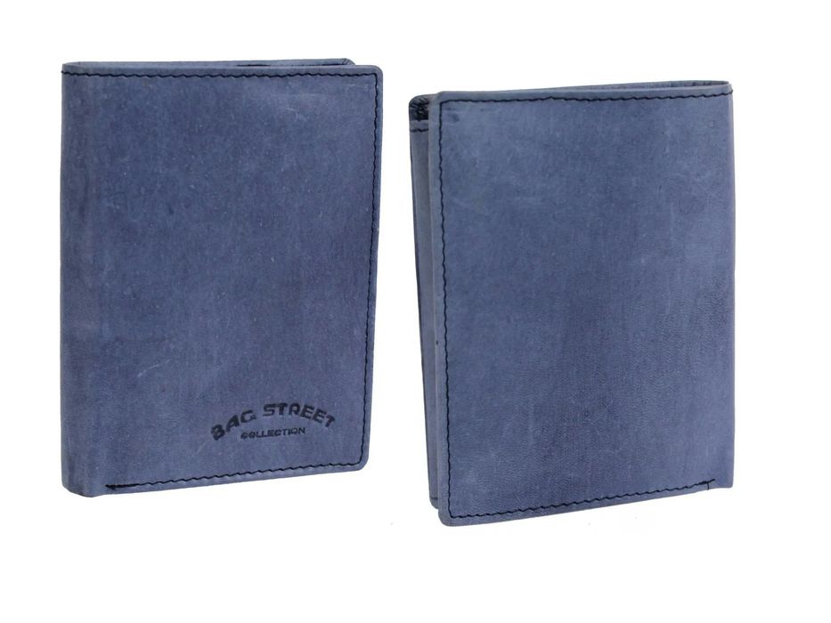 granatowy pionowy skórzany portfel męski bag street