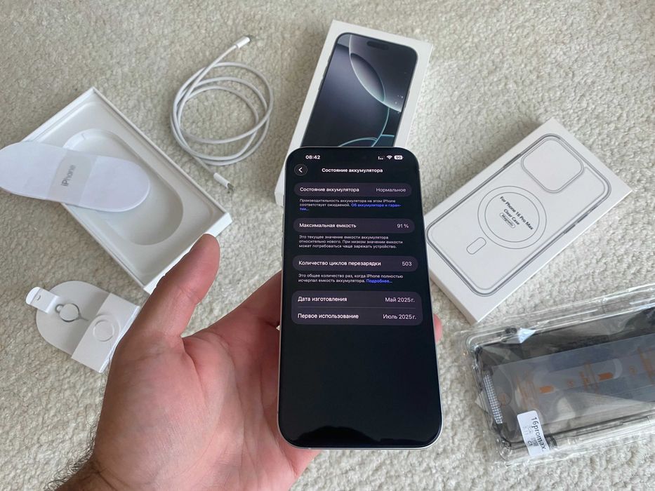 iPhone 16 Pro Max 256GB White Titanium SIM + eSIM 92 АКБ Состояние 5+