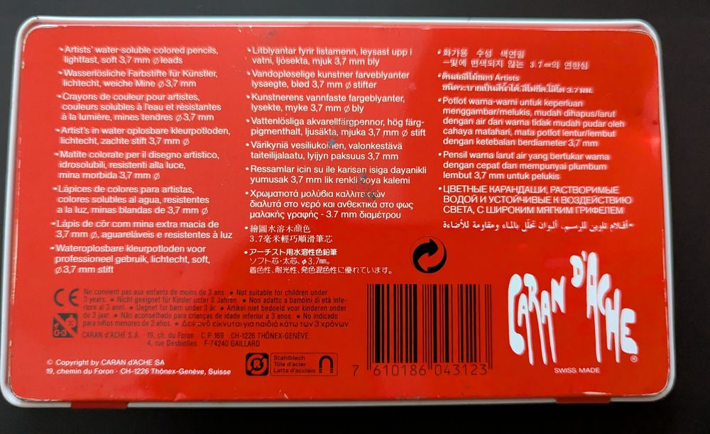 Lápis aguarelaveis Caran D'ache - 12