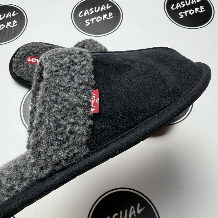 ОРИГІНАЛ Чоловічі Домашні Тапочки Levis 41 42 43 44 45 46 Шлепки Тапки Капці Чорні з США