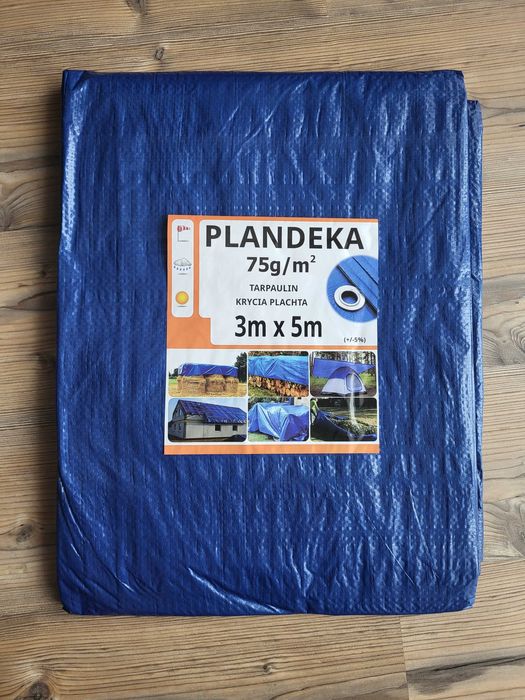PLANDEKA 3x5 m 75 g WODOODPORNA MROZOODPORNA płachta ochronna brezent