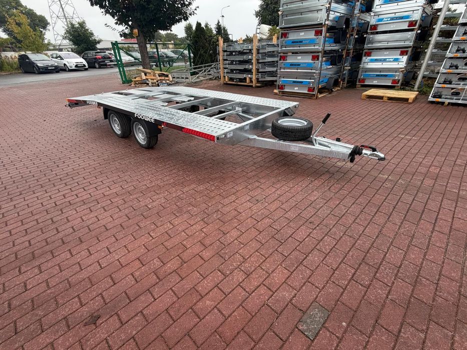 Laweta FOOWEE FW4520 łamana NAJAZDY ALU 450x200 cm 2 osie 2700KG VDI w CENIE!  Nowa laweta Foowee 850x210 DMC 3500 kg VDI Częstochowa dostawa