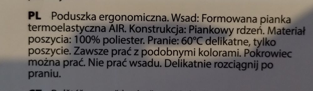 Poduszka ergonomiczna z pianki termoelastycznej AIR.